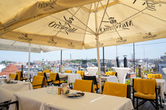 Prémiová snídaně na střešní terase Pytloun Sky Bar & Restaurant Prague na Václavském náměstí
